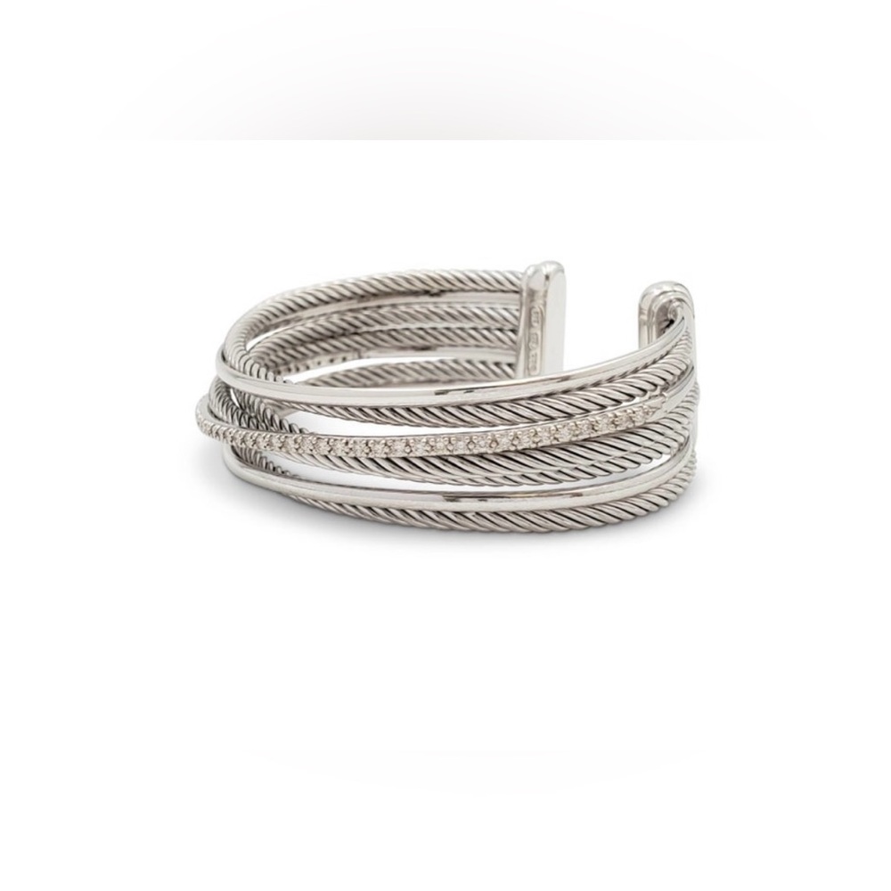 David Yurman Crossover 4-Row Cuff With Diamonds - image 6